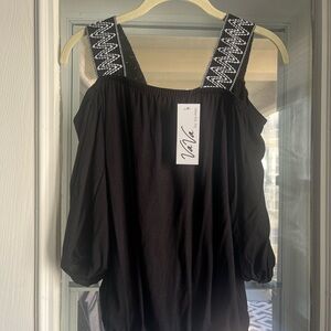 Vava by Joy Han Black Off-Shoulder Top with straps